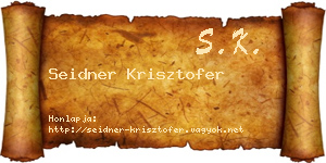 Seidner Krisztofer névjegykártya